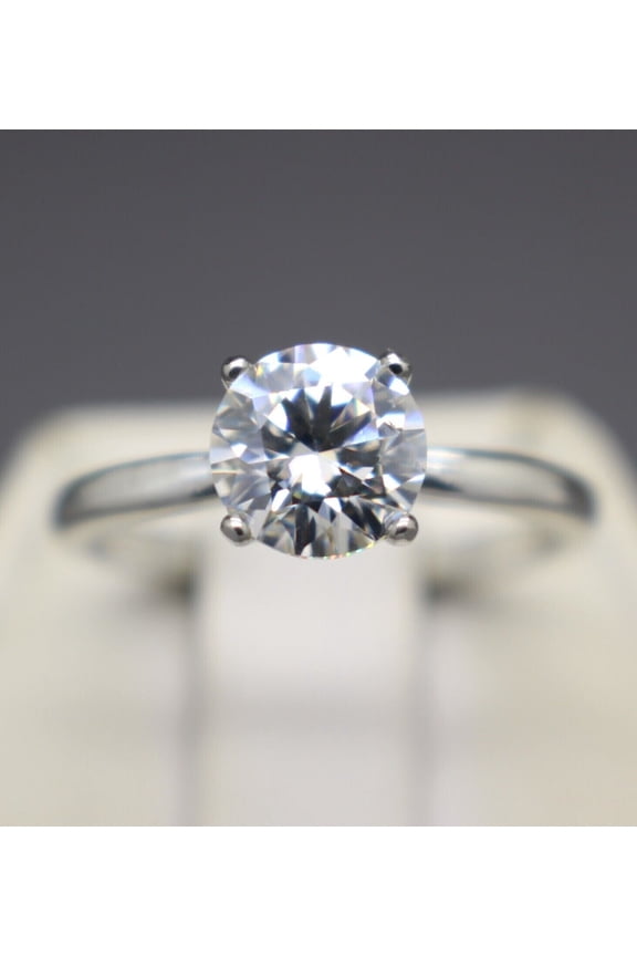 1Ct Lab Created Diamond Round Cut Solitaire Leady Beauty Ring 14K White Gold Plated