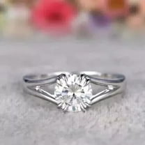 1Ct Lab Created Diamond Round Cut Solitaire Leady Beauty Ring 14k White Gold Plated