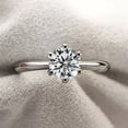 thumbnail image 1 of 1Ct Lab Created Diamond Round Cut Solitaire Ring 14K White Gold Plated, 1 of 2