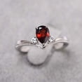 thumbnail image 1 of 1Ct Lab Created Garnet & Diamond Pear Cut Pretty & Fancy Ring 14K White Gold Plated, 1 of 4