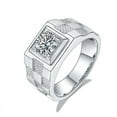 thumbnail image 1 of 1Ct Moissanite Rings for Men Round Cut Rings Engagement The Best Gifts(D Color, VVS1 Clarity), 1 of 4