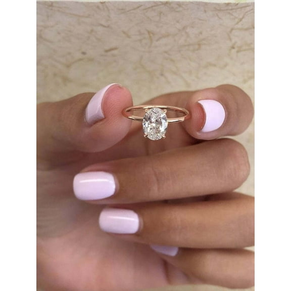 1Ct Oval Cut Real Diamond IGL Certified Diamond Solid 14k Yellow Gold Wedding Gift Ring