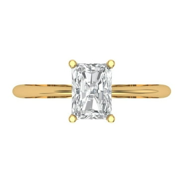 Solitaire Engagement Ring for Women - 1ct Moissanite in 14K Yellow Gold Promise Ring
