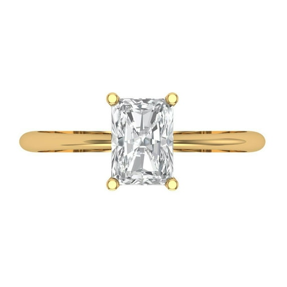 Solitaire Engagement Ring for Women - 1ct Moissanite in 14K Yellow Gold Promise Ring