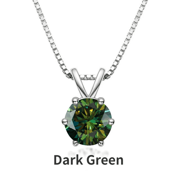 1Ct Real D Color Moissanite Silver Pendant Necklaces Trendy S925 Sterling Silver Clavicle Chain