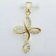 thumbnail image 1 of 1Ct Round Cut Lab Created Diamond Cross Pendant Necklace 14k Yellow Gold Plated, 1 of 3