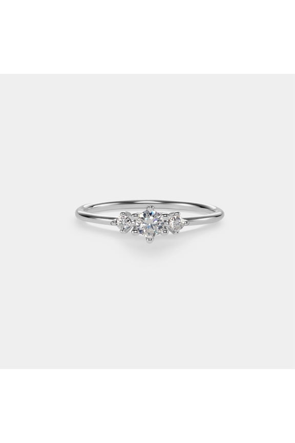 1Ct Round Cut Lab Created Diamond Engagement Ring 14K White Gold Plated