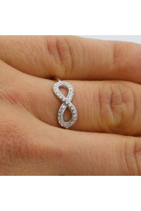 1Ct Round Cut Lab Created Diamond Women's Stunning Infinity Ring In 14k White Gold Plated