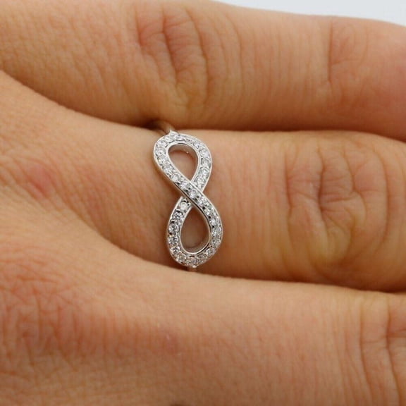 1Ct Round Cut Lab Created Diamond Women's Stunning Infinity Ring In 14k White Gold Plated