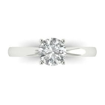 Solitaire Engagement Ring for Women - 1ct Moissanite in 18K White Gold Promise Ring