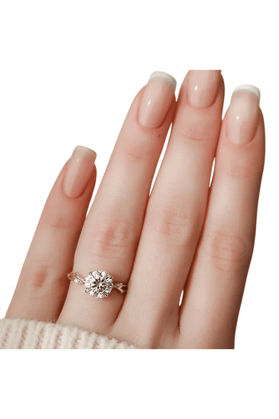 Round Cut White Moissanite Ring 1 ct. t.w. 925 Sterling, Yellow Gold-Plated