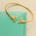 thumbnail image 1 of 1Ct Round Cut Real Moissanite Bangle Silver Bracelet 7" 14k Yellow Gold Plated, 1 of 4