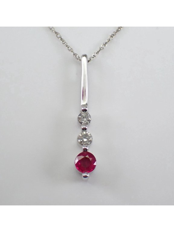 1Ct Round Cut Simulated Red Ruby Women Delicate Pendant In 14k White Gold Plated