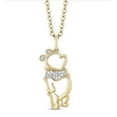 thumbnail image 1 of 1Ct Round Cut White Diamond Winnie the Pooh Pendant 14K Yellow Gold Plated, 1 of 2