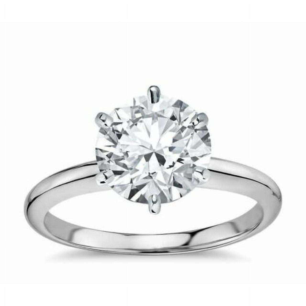 JEWELLERY CRAFT 1Ct Round Lab Grown Diamond VVS1/G-H 14K White Gold over Solitaire Ring Fine Jewelry for Women Gifts