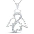 thumbnail image 1 of 1Ct Simulated Diamond 925 Silver Heart Angel Pendant 14K White Gold Plated, 1 of 2
