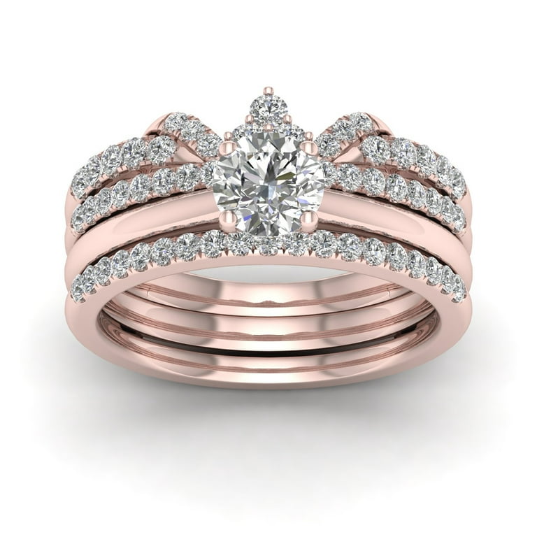  Rose Gold - Women's Bridal Rings Sets / Women's Wedding &  Engagement Rings: Clothing, Shoes & Jewelry