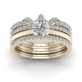 thumbnail image 1 of 1Ct TDW Diamond 14K Yellow Gold Crowned Bridal Ring Set, 1 of 5