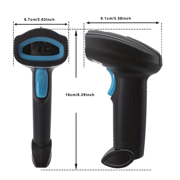 1D 2D Barcode Scanner Wired/ Wireless QR Code Reader for POS System, Cordless Scanner for Warehouse Inventory Shop