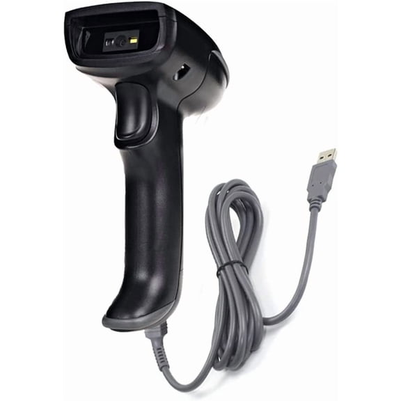 1D 2D Wired Bar Code Scanners Readers for Computers, USB Cable Barcode Handheld, Scanning Label QR PDF417 UPC EAN Data Matrix Reader Gun Retails Precise Scan for Screen Payment Store, Black