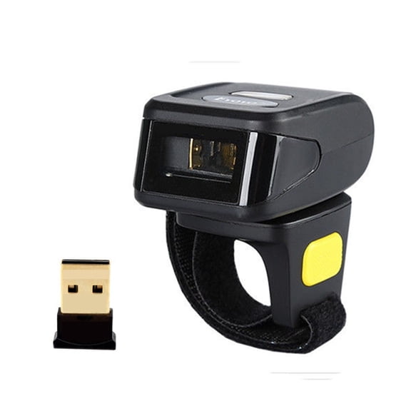 1D Barcode Scanner Bluetooth Ring Wireless Mini Finger Barcode Reader 1D Barcode Scanner 2D Scanner ,Easy to Use