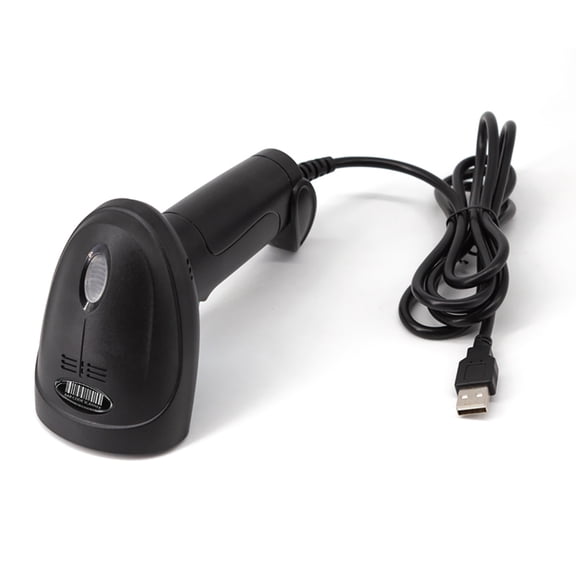1D Wired Barcode Scanner USB CCD Reader for Library Supermarket Inventory Management - Black