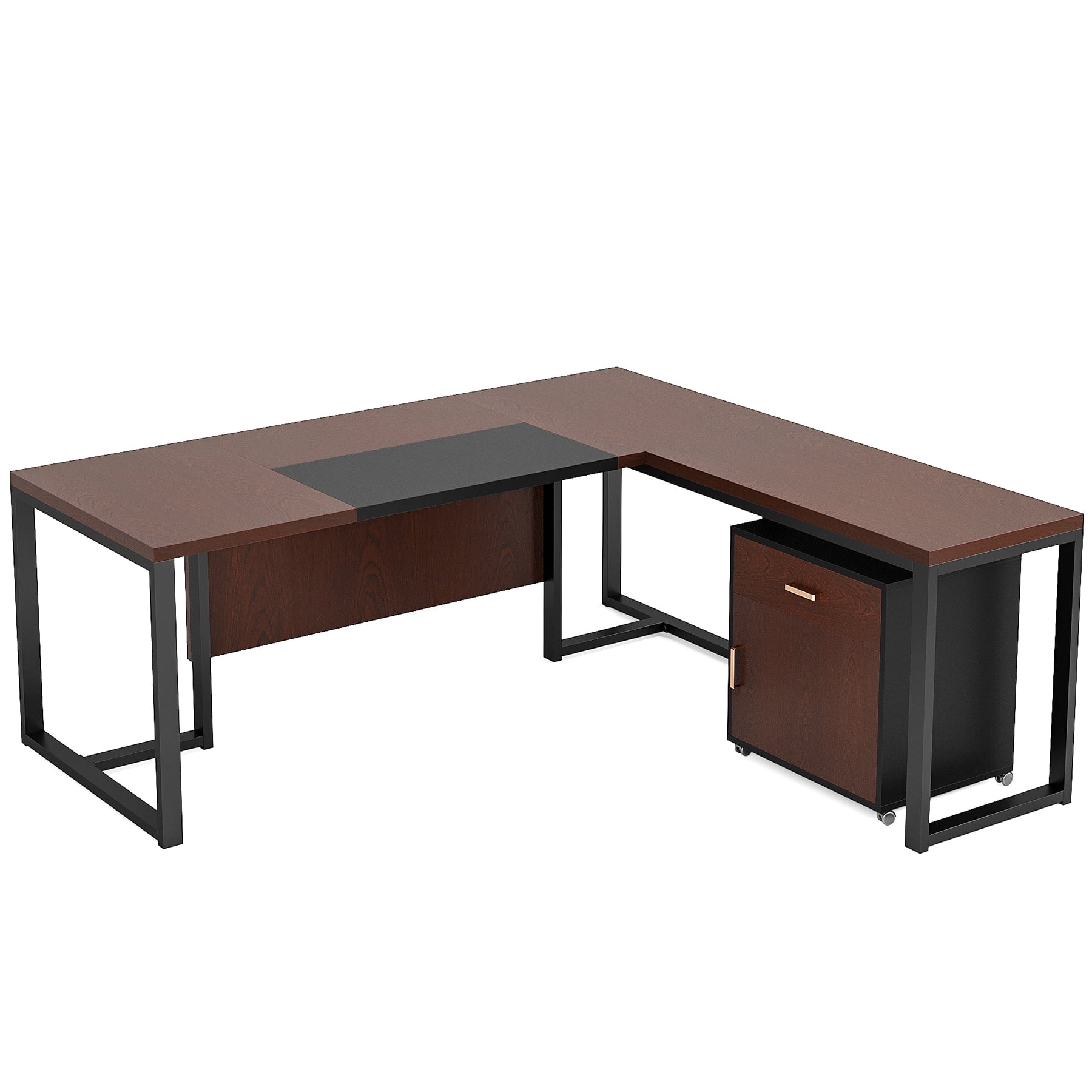 1Easylife Executive Desk and File Storage Cabinet Set, L-Shaped ...