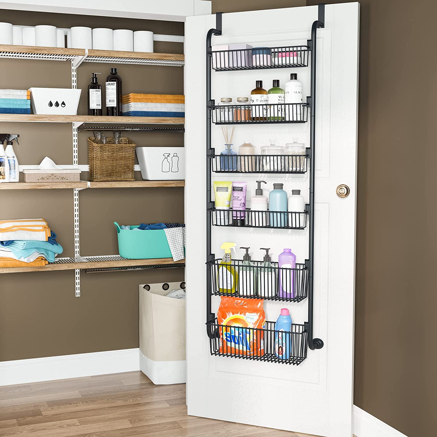 1Easylife Over the Door Pantry Organizer, 6Tier Pantry Door