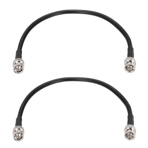 1FT 6G-SDI Cable, BNC Male to Male Cable 75 Ohm RG59 Coaxial Video Connect Jumper Video Camera Wire for Camera Surveillance Supports HD-SDI/3G/6G-SDI/4K/8K, Black, Pack of 2