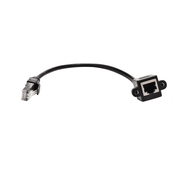 1FT RJ45 Male to Female Screw Panel Mount Ethernet Cable LAN Network TAPDRA Spare Part