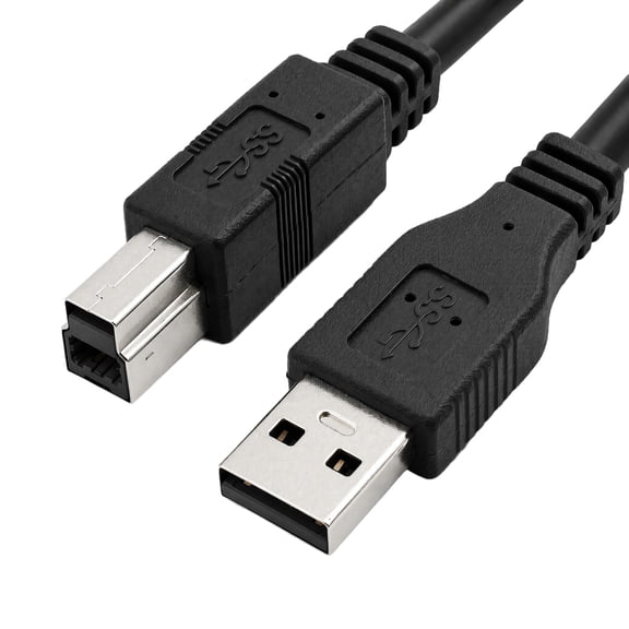 1FT USB 3.0 Printer Cable, USB A to USB B High Speed Data Transfer Cord for Scanner, Printer, Blue/Black