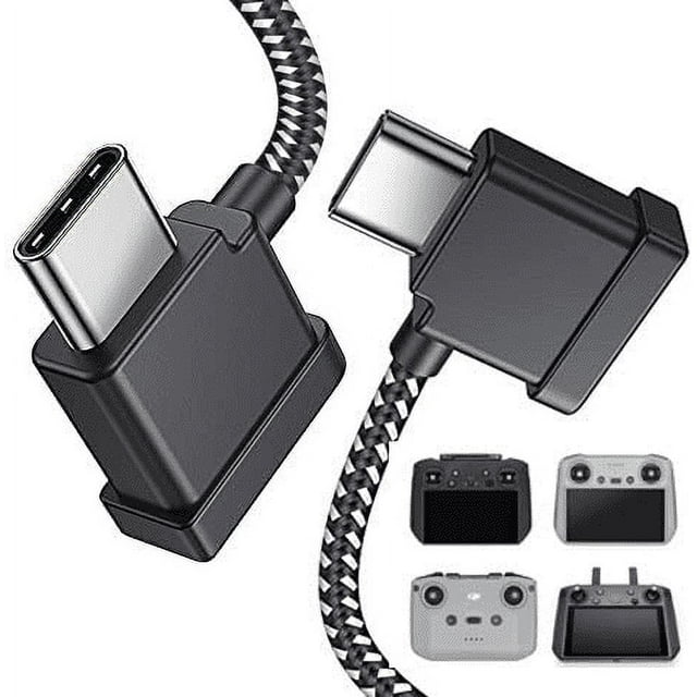 1FT USB C to USB C Remote Controller Cable for DJI Mavic 3, Mini 2, Mini 3 Pro, Air 2S, Mavic Air 2, DJI RC-N1, RC Pro to Phone/Tablet Cable 90 Degree OTG Data Cord Accessories (USB C Connector)