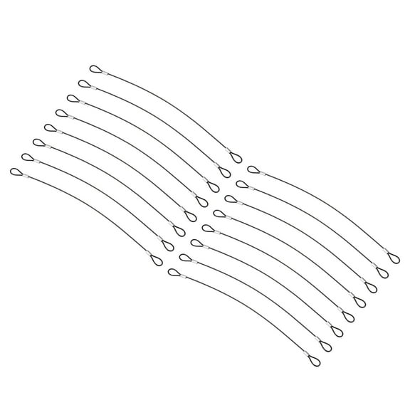 1Ft 2mm Dia Safety Cable Lock Steel Stage Lighting Security Wire Rope, Black 16 Pack