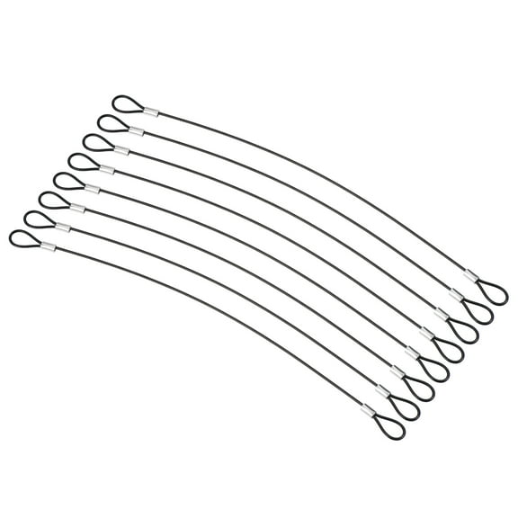 Uxcell Safety Cable Lock Stainless Steel Security Wire Rope with Double Loop for Stage Lighting Luggage Lock 1 Ft