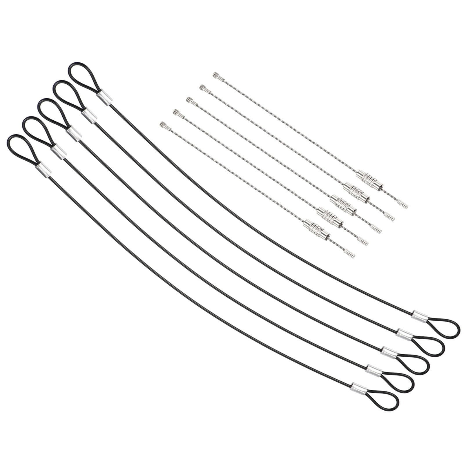 1Ft 2mm Dia Stainless Steel Safety Cable Lock with Double Loop Screwed ...