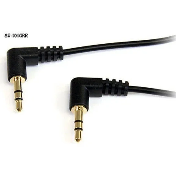 1Ft. Slim 3.5Mm M/M Right Angle Stereo Audio Cable, Gold-Plated - Av-101Grr