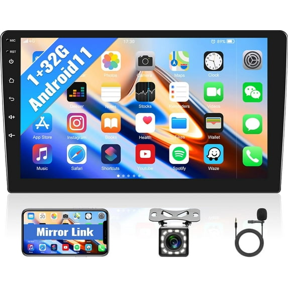 1G+32G Single Din Android Car Stereo 7 Inch Touch Screen Car Radio in Dash GPS Navigation Bluetooth FM Radio with Dual USB WiFi Mirror Link for iOS/Android Phones