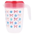 thumbnail image 1 of Stars and Ribbons Plastic Pitcher, Red/Blue/Clear, 1 Gal, Patriotic by Way To Celebrate, 1 of 6