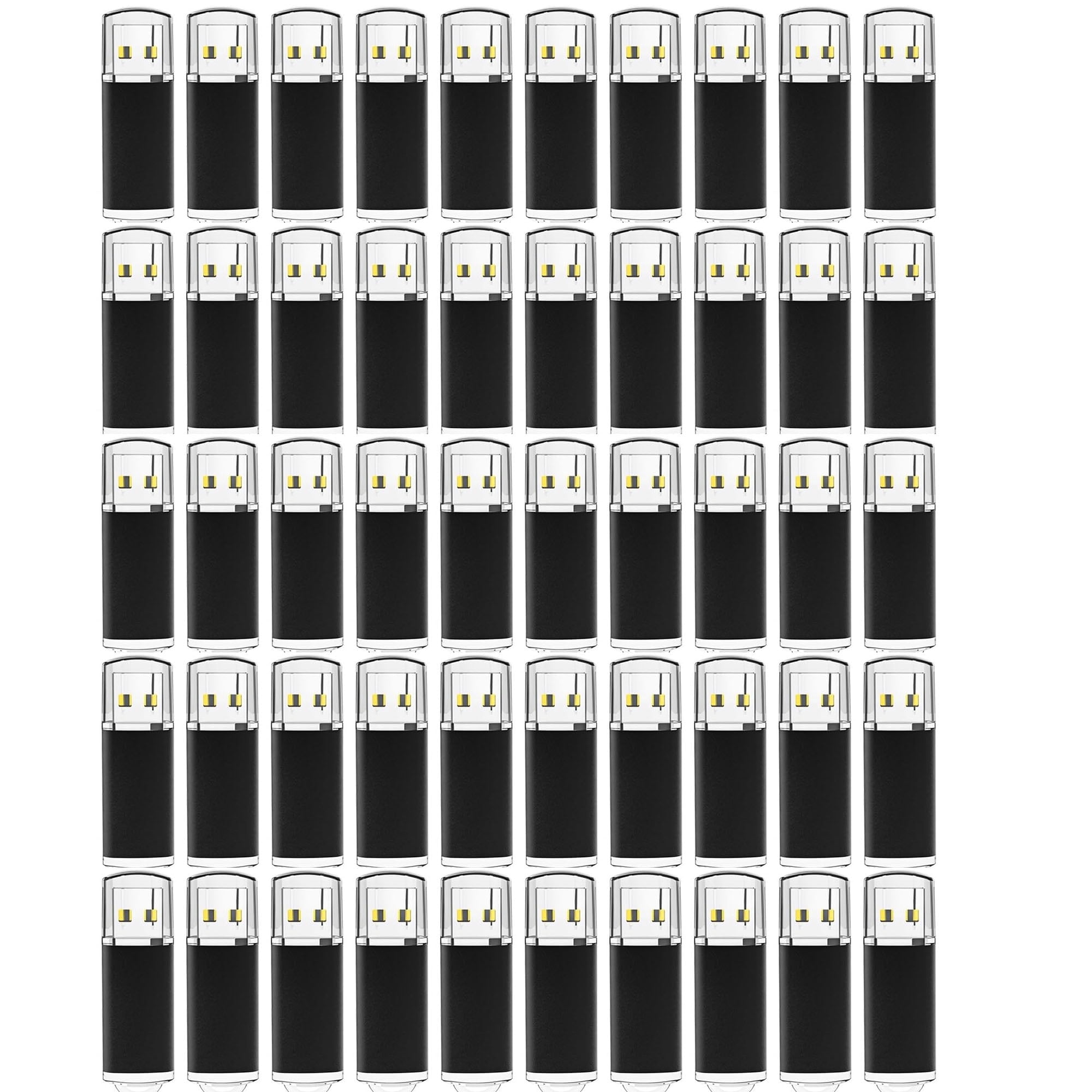 1GB Flash drive, portable USB thumb drive, USB protective cover flash drive for data storage (50PACK * 1GB BLACK)