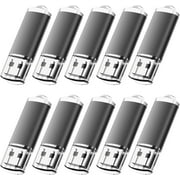 1GB USB Flash Drive 10 Pack,USB 2.0 Sticks Bulk Thumb Drives Memory Stick Jump Drive with LED Indicator for Storage and Backup 1GB10 Pack Black