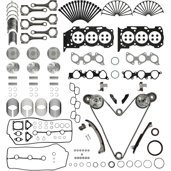 1GRFE 4.0L Engine Rebuild Kit Piston Timing Chain Kit Head Gasket Set For Toyota 4Runner FJ Cruiser 2003-2009