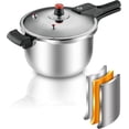 thumbnail image 1 of 1Gal Thickened Stainless Steel Pressure Cooker Cookware Canner Rice Cooker with Spring Valve Safeguard Devices, Compatible with Gas & Induction Cooker Explosion-proof for 3-5 Persons, 1 of 6