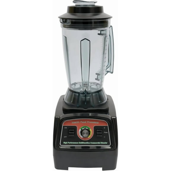 1Gallon Heavy Duty Fruit Vegetable Juicer Shakes Processor Mixer Power Food Process Grade Bar Ice Drink Smoothie Maker Crusher For Smoothies Dry/Wet 2800W (Black Red)