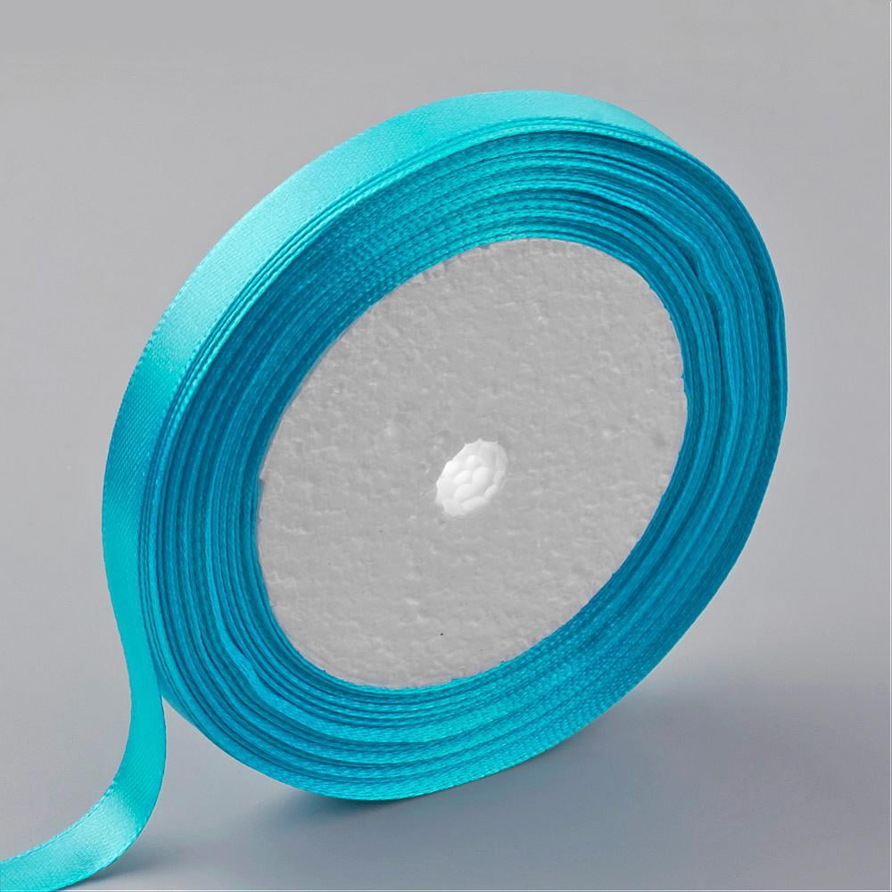 1Group Single Face Satin Ribbon Polyester Ribbon Deep Sky Blue 2 inch(50mm) about 25yards/roll(22.86m/roll) 100yards/group(91.44m/group)