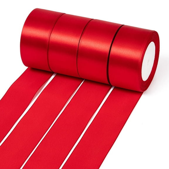 1Group Single Face Satin Ribbon Polyester Ribbon FireBrick 2 inch(50mm) about 25yards/roll(22.86m/roll) 100yards/group(91.44m/group)