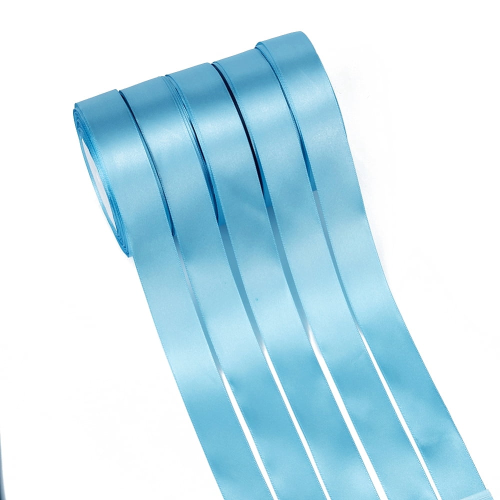 1Group Single Face Satin Ribbon Polyester Ribbon Light Blue 1 inch(25mm) wide 25yards/roll(22 ...