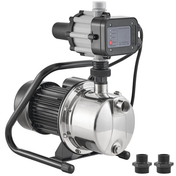1HP 115V Shallow Well Pump, 1200 GPH 145ft Head, Stainless Steel Jet Pump with Auto Controller for Lawn & Garden Irrigation