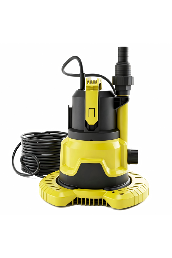 1HP Submersible Sump Pump, Upgraded Pool Cover Pump with Dual Water Outlets & Filter Net - 3500GPH Portable Electric Transfer Pump for Pool, Hot Tubs, Basement Floods, Yellow