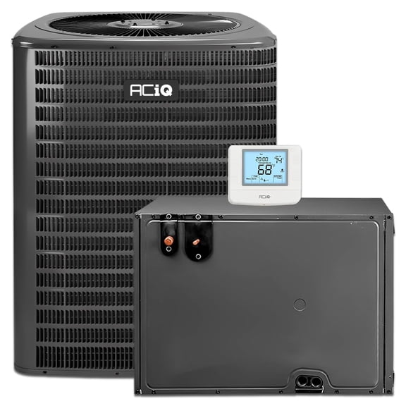 ACiQ 4 Ton 13.4+ SEER2 Central AC Condenser System and 21" Horizontal Coil with Thermostat - R32 Single Stage