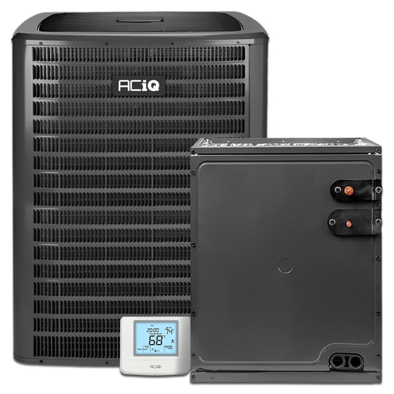 ACiQ 2 Ton 14.3+ SEER2 Central AC Condenser System and 14" Vertical Coil with Thermostat - R32 Single Stage